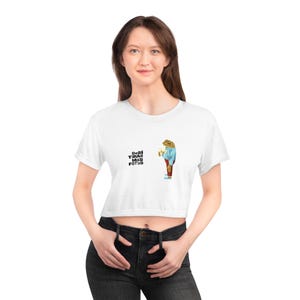 DeBÍ TiRAR MáS FOToS White Crop Tee (AOP) - DtMf Sapo Concho, Reggeaton Fans gift, Boricua