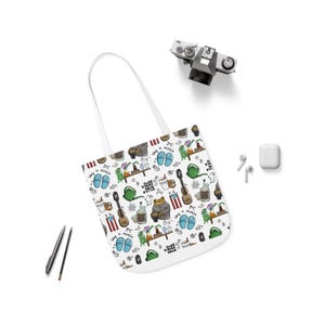 DeBÍ TiRAR MáS FOToS - White Canvas Tote Bag, 5-Color Straps