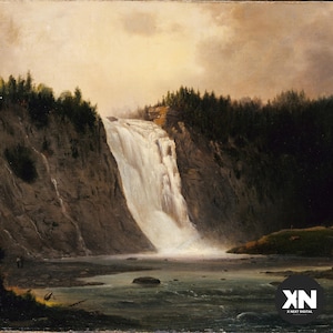 Stampa Vintage – Cascata Montmorency – Robert S., 1800s | Arte Digitale Stampabile – Paesaggio Naturale ad Alta Risoluzione, 300 DPI