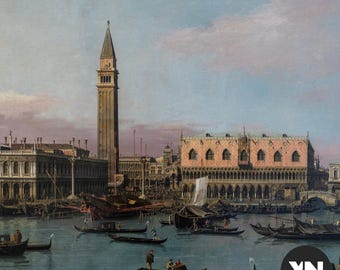 Piazzetta & Bacino San Marco 1740 – Vintage Venetië-kunstdruk 300 dpi
