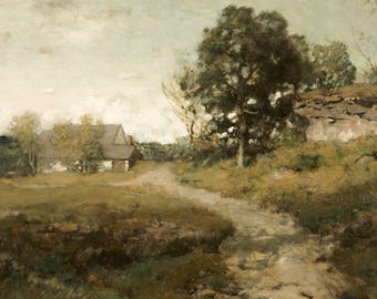 Arte Paesaggistica Accogliente, Stampa Vintage, Dipinto di Campagna Originale, digitale download, ALTISSIMA RISOLUZIONE, xNextDigital