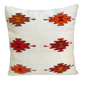 Handwoven Zapotec Pillow Cover: Oaxacan Wool, Geometric Design, 19x20 image 6