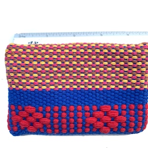 Mexikanische Baumwolle Geldbörse, handgewebte Naturfaser Rechteck kleine Tasche, Unisex Geometrische Mini-Tasche. Kleingeld Handytasche