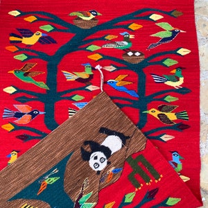 Authentic Zapotec Red Tree of Life Rug, 32