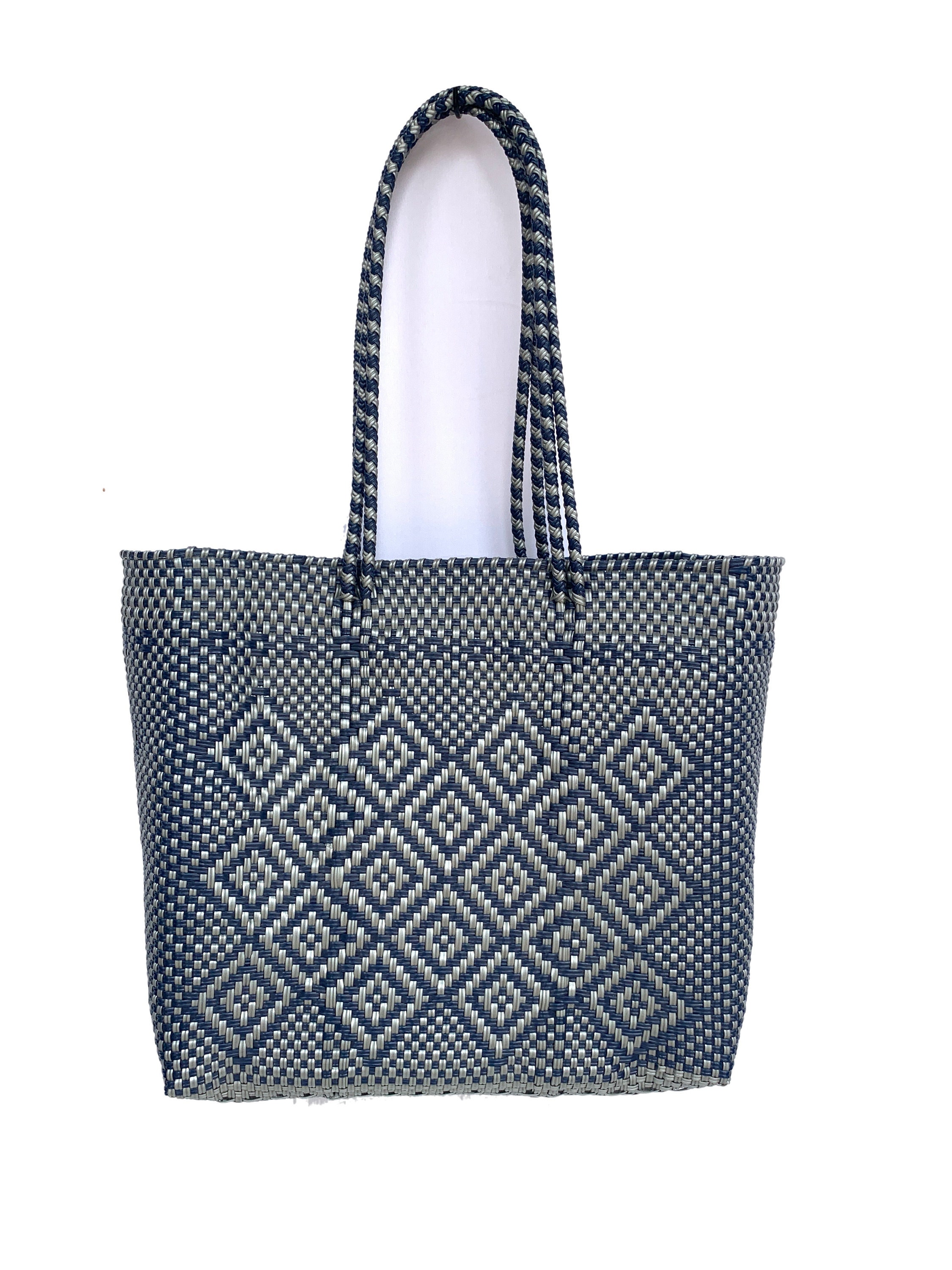 Beach Plastic Tote Bag, Multipurpose Sturdy Recycle Plastic