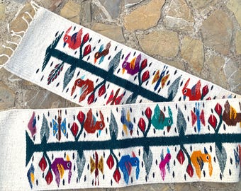 Tapis De Course Zapotèque Tissé Main – Arbre De Vie Rouge & Oiseaux – Laine 100%