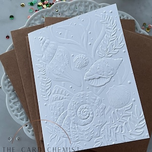 Cartes coquillage en relief - Lot de 8
