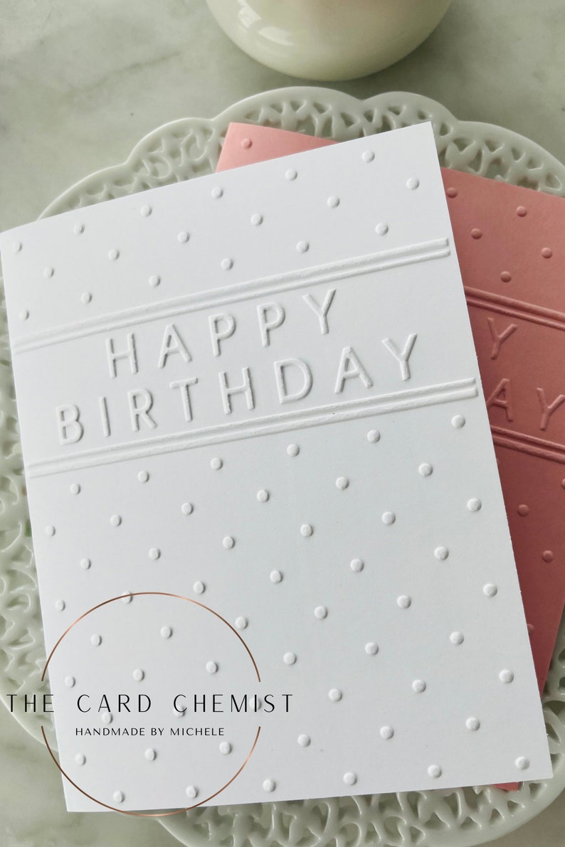 Happy Birthday Embossed Card Set - Set of 6 - Etsy UK