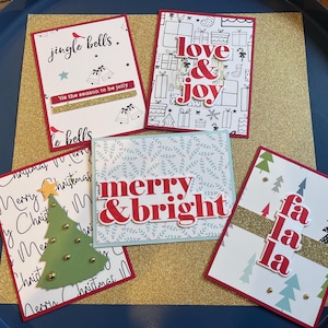 DIY-kit voor het maken van kerstkaarten – set van 5 kerstkaarten