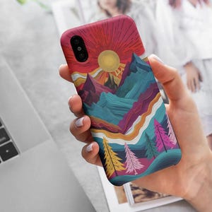 Coque de portable Sunset Coque de portable colorée Coque rigide colorée pour portable iPhone Google Samsung Coque de portable unique Sunset