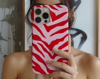 Bold Zebra Print Phone Case: Dual-Layer Protection, Matte/Glossy Finish Options