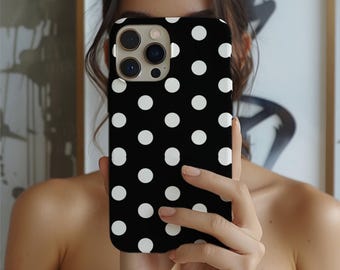 Polka Dot Phone Case: Dual-Layer Protection, Tropical Vibes, Glossy/Matte Finish