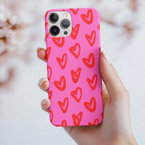 Heart Phone Case Heart Phone Cover Heart Hard Shell Case for iPhone Google Samsung Unique Phone Case Heart Cell Phone Case