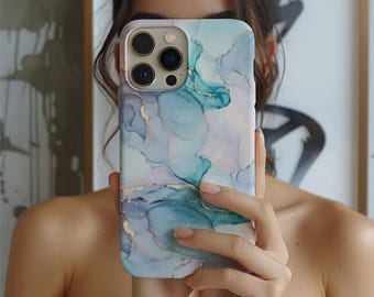 Funda para teléfono con elegante diseño de acuarela: protectora, duradera y con opciones de acabado mate/brillante.