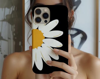 Daisy Print Phone Case: Protective Floral Cover for iPhone, Samsung, Google Devices
