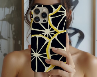Lemon Print Phone Case: Dual-Layer Protection, Glossy or Matte Finish