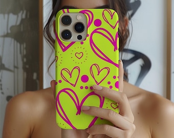 Vibrant Heart Phone Case | Protective Hard Shell for iPhone, Google, Samsung