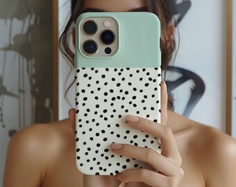 Abstract Polka Dot Phone Case: Dual-Layer Protective Cover for iPhone, Samsung, Google