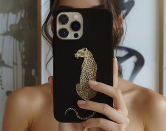 Custodia per telefono con stampa ghepardo: protezione a doppio strato, opaca o lucida