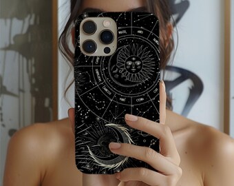 Zodiac Phone Case: Celestial Astrology Design, Dual Layer Protection