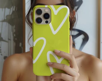 Heart Print Phone Case: Dual-Layer Protection, Glossy/Matte Finish (Polycarbonate/TPU)