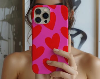 Heart Print Phone Case | Dual-Layer Protective Cover for iPhone, Samsung, Google