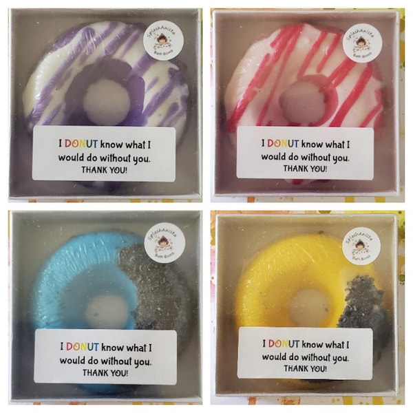 Donut Bath Bomb | Thank You | Gratitude | Appreciation | Donut | Gift | Teacher | Co-worker | Boss | Party Favor | Small Gift | Friend
