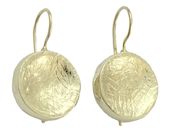 Hammered silver earrings, Brushed silver earrings, Casual earrings, dangle earrings, sterling silver earrings - After thought - E0719SA