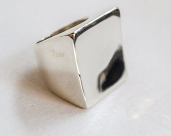Square Silver Ring, Large silver ring, Statement Silver Ring, Cocktail Ring, Bohemian Ring, Chunky Ring, Boho jewelry - Geometric R2263