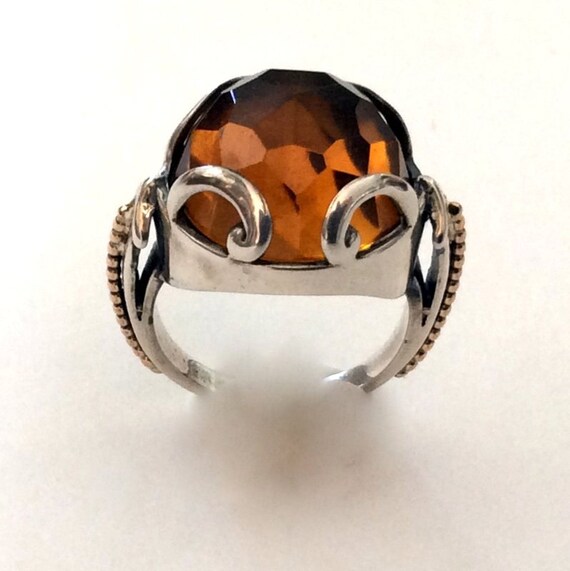 Labradorite Facet with Scroll sides Ring Labradorite Facet with Scroll sides Ring