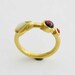 14K Gold Ring Yellow Gold Ring Shell Ring Garnet Ring - Etsy
