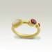 14K Gold Ring Yellow Gold Ring Shell Ring Garnet Ring - Etsy
