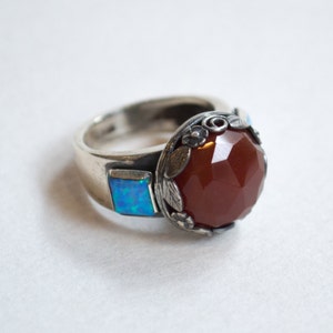 Carnelian ring, silver ring, multistone ring, opal ring, stone ring, boho ring, gypsy ring, bohemian ring The way I look at you R2265 image 3