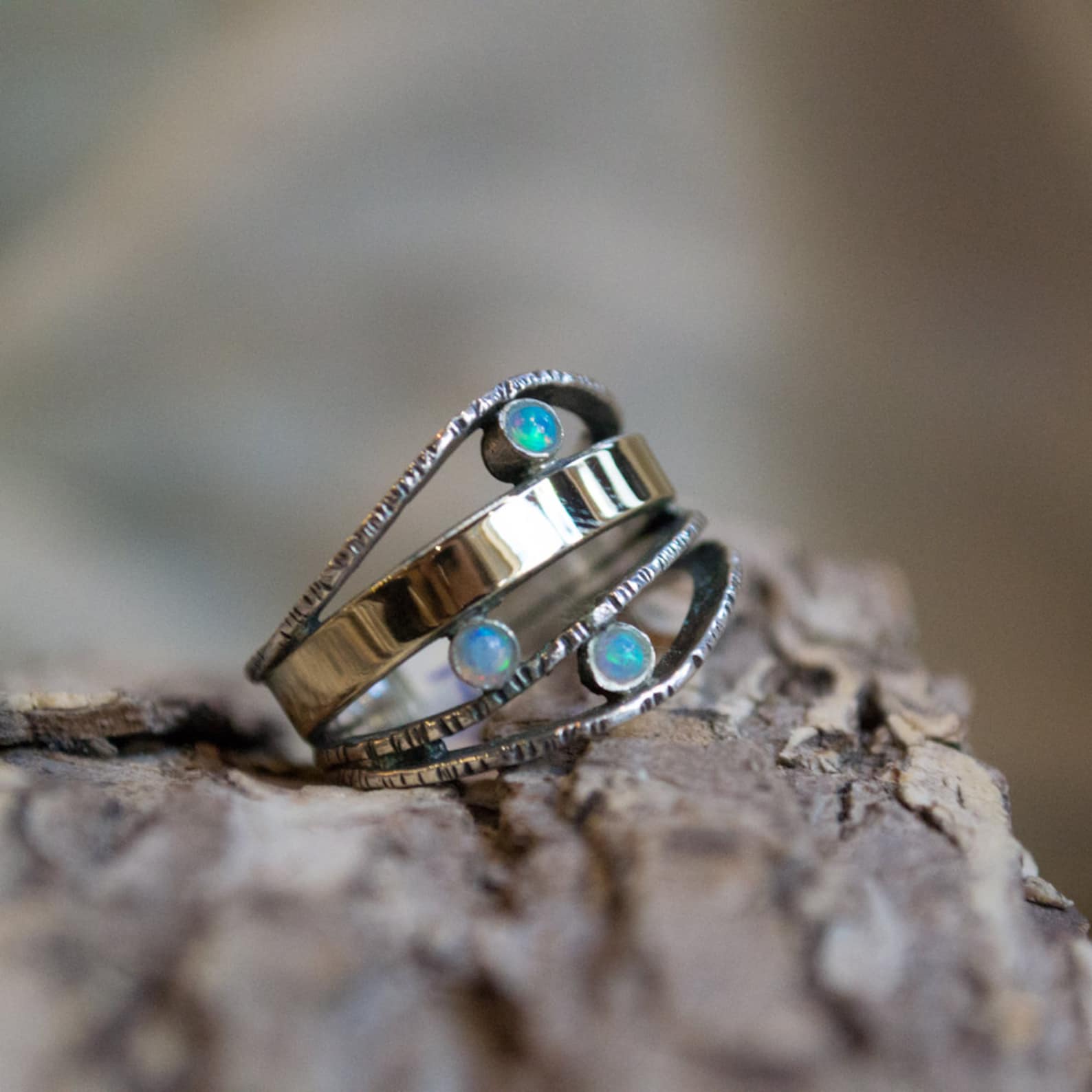 Lucita Couples Ring With 2 Simulated Birthstones - Sterling Silver Or 10K Gold Promise Ring - View #8
