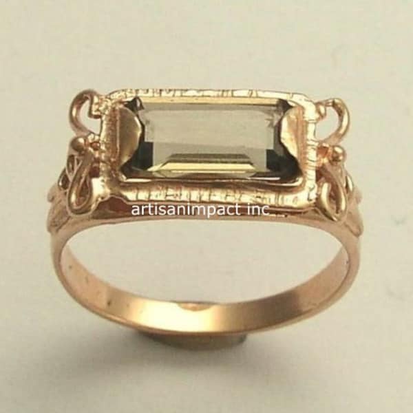 RESERVED to Jedda - PAYMENT 10 - 14K Rose Gold Ring, smokey quartz ring, wedding ring, bridal jewelry - The sky is the limit.