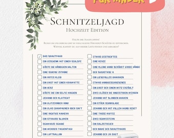 Wedding Treasure Hunt for Kids | Digital Download PDF | German Scavenger Hunt | Wedding Games for Kids, Children's Activities & Adventures