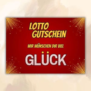 Kupon Lotto do natychmiastowego wydrukowania | DIN A4 | PDF-y | Można łączyć jako prezent np. z losowaniem na loterię