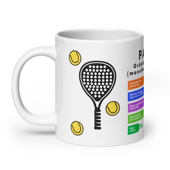 Personalisiere Deine Padel-Keramiktasse – 325 Ml, Mikrowellengeeignet, Mit Individuellem Foto, Text Oder Logo