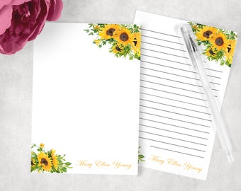 Teacher Gift Personalized Monogram Notepad For Her Green Leaves Personalized Floral Stationary Watercolor Greenery Plants To Do List