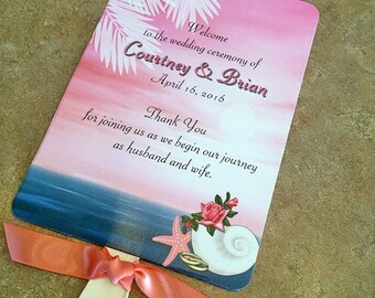 Beach Wedding Fan - Ceremony Fans / ASSEMBLED