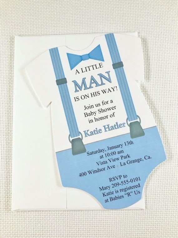 little man baby shower invitations