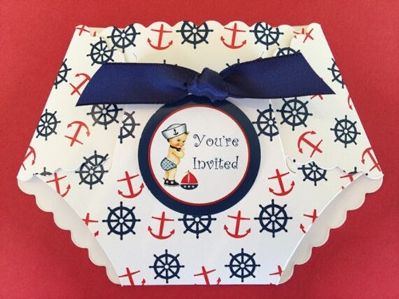 diaper shaped invitation