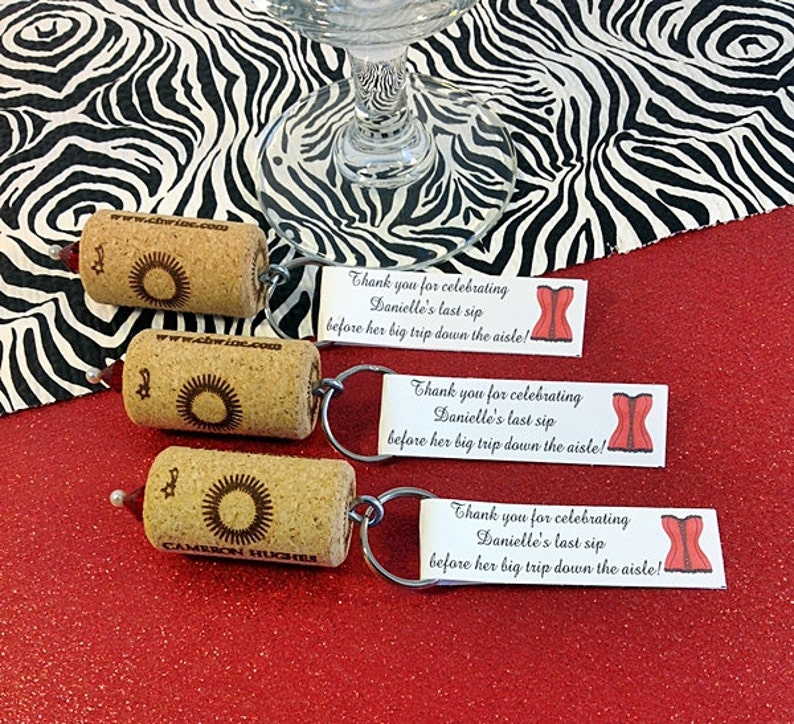 Wine Cork Keychain Favors Great Wedding or Bridal Shower Etsy