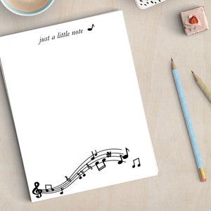 Music Notepad, Teachers Appreciation, just a little note, Music Teacher Gift, Writing Pad, To Do List