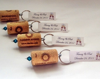 Wine Cork Keychain Favors- Great Wedding or Bridal Shower Favors