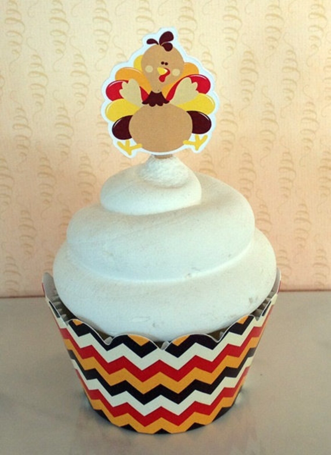 12 Fall Cupcake Wrappers Thanksgiving Turkey Harvest Etsy