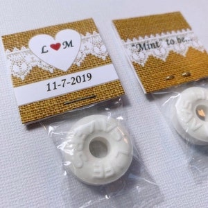 Wedding Mint Favors / Mint to Be / Burlap and Lace / Bridal Shower or Anniversary