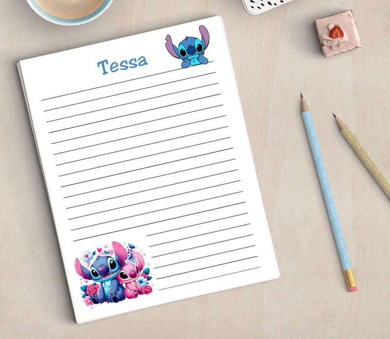 Custom Stitch Notepad Personalized Custom STITCH Notepad, Kids Notepad, Personalized Kids ...