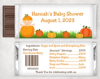 PRINTABLE Baby Shower Candybar Wrapper / Fall Pumpkin / Boy or Girl / DIGITAL DIY