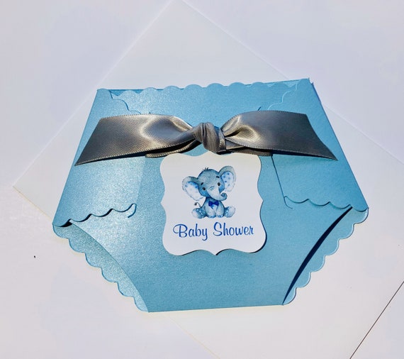 elephant shaped baby shower invitations